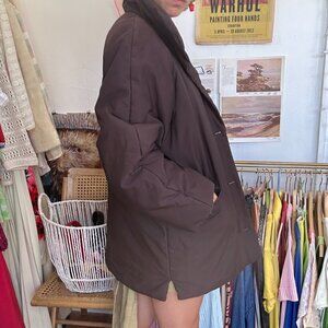 brown water resistant collared parka